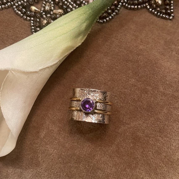 Sterling silver ring with a genuine purple amethyst - Picture 7 of 7